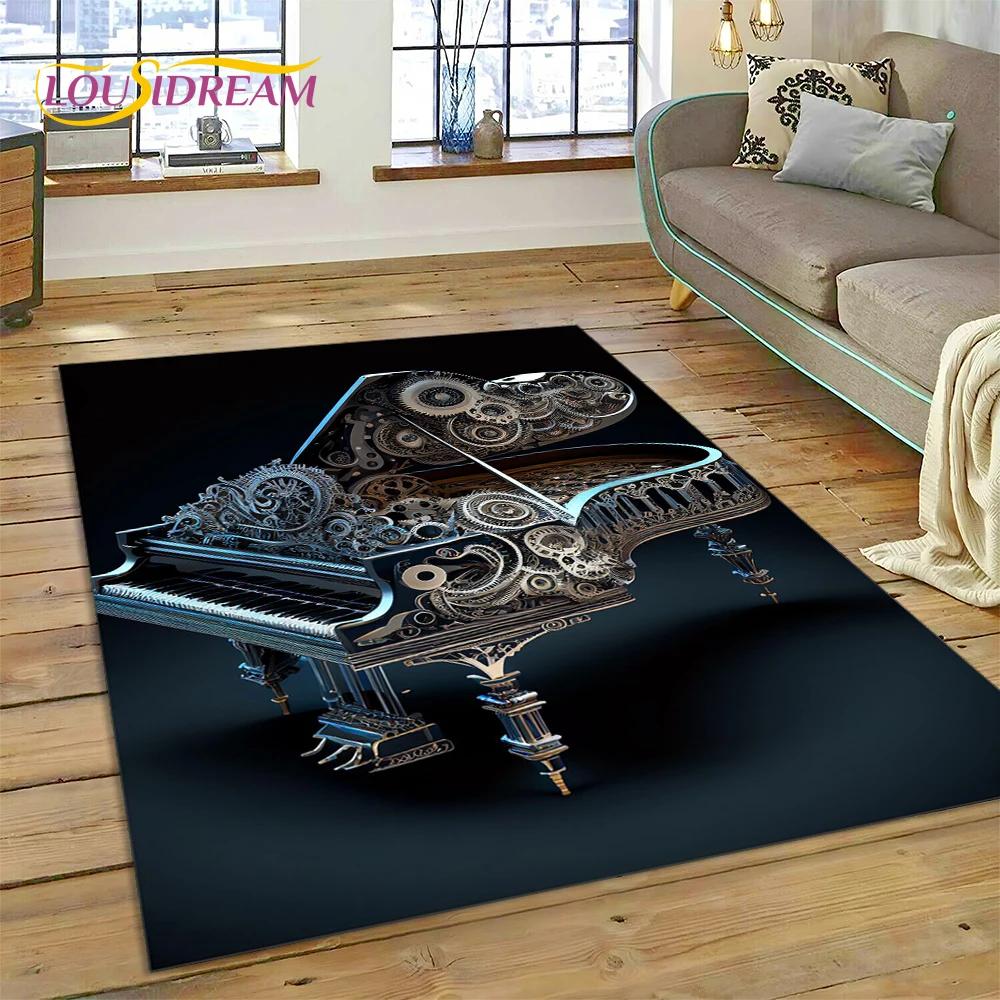 3D Dream Piano Key Музыкальный инструмент Мультяшный коврик Большой, ковер для дома Гостиная Диван Коврик Декор, детский нескользящий напольный коврик