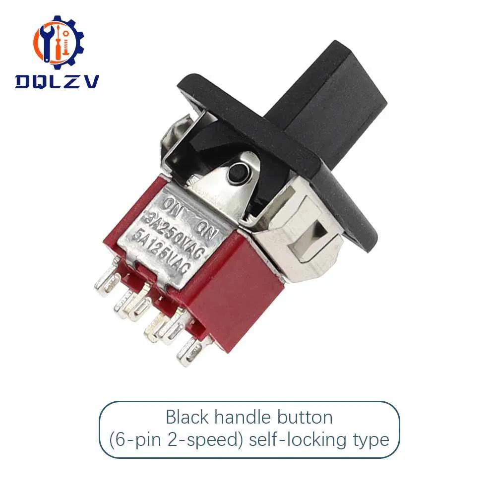 SPDT DPDT Переключатель с фиксацией и возвратом RLS-102 5A 125V 3A 250 AC Мини 3 6-контактный ON-ON ON-OFF-ON Клавишный переключатель Освещение Двигатели