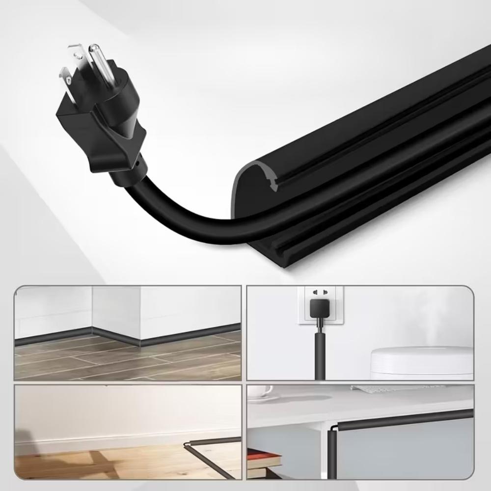 1pc 2mX1.5cm Floor Cable Cover Self-Adhesive Cable Anti Extrusion Extension Wiring Duct Protector Wire Organizer for Floor