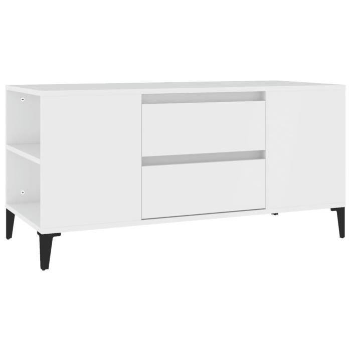 VidaXL TV Stand White 102x44.5x50 Cm Engineered Wood 819604