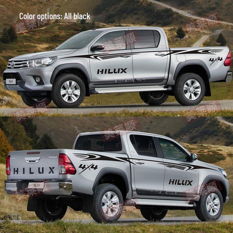 Hilux Pickup Off-Road Body Color Stripes: Personalized Decal Stickers