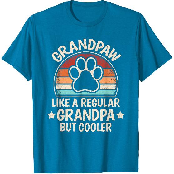 Grandpaw Dog Grandpa Grandfather Funny Grand Paw Retro Men T-Shirt