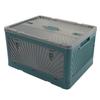 Stackable Storage Bin 3 Doors Large Capacity Removable Wheels Folding Plastic Storage Box with Lid for Home Outdoor