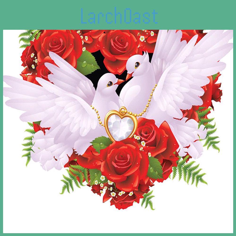 Diy "white Painting Diamond 5d Pigeons" Embroidery Diamond Cross Stitch Rhinestone Mosaic Painting Wedding Decor
