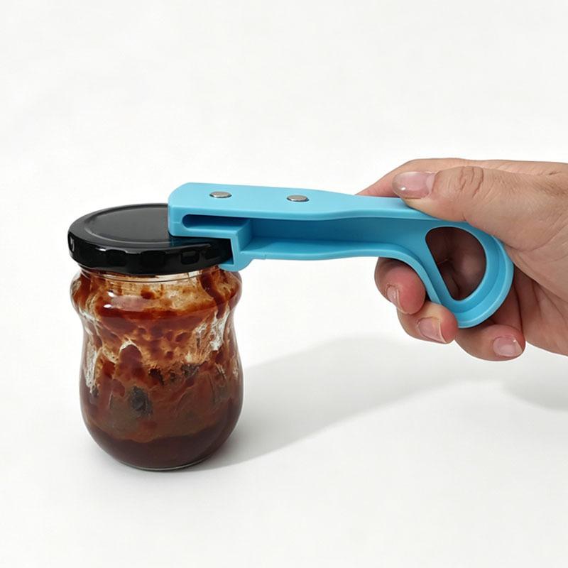 2 IN 1 Can Opener Hook Design Non-slip Easy Grip Built-in Magnets Practical Bottle Opener for Restaurant Use