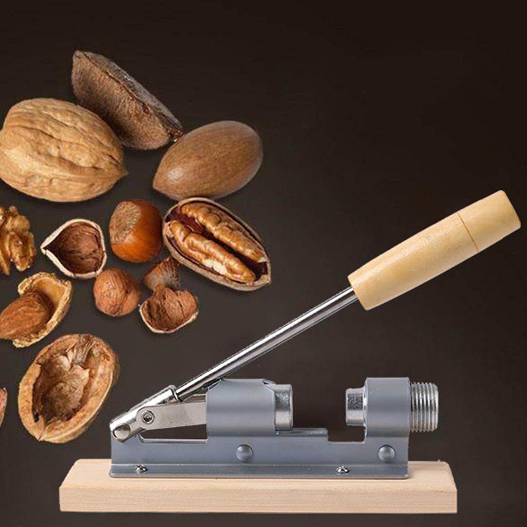 Механический орехокол для орехов пекан, регулируемая конструкция, дерево, нержавеющая сталь, открывалка для орехов