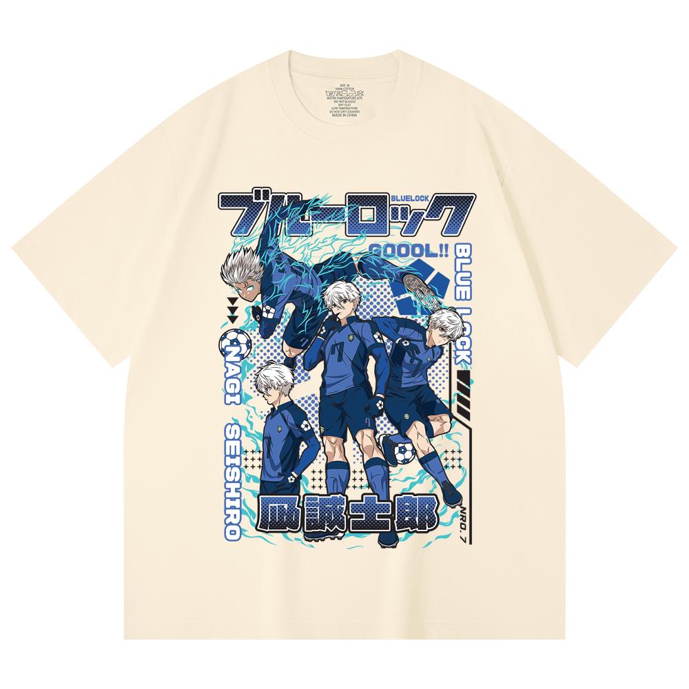 230 Gsm 100% Cotton Blue Lock V3 Print Unisex Heavy Cotton T Shirt