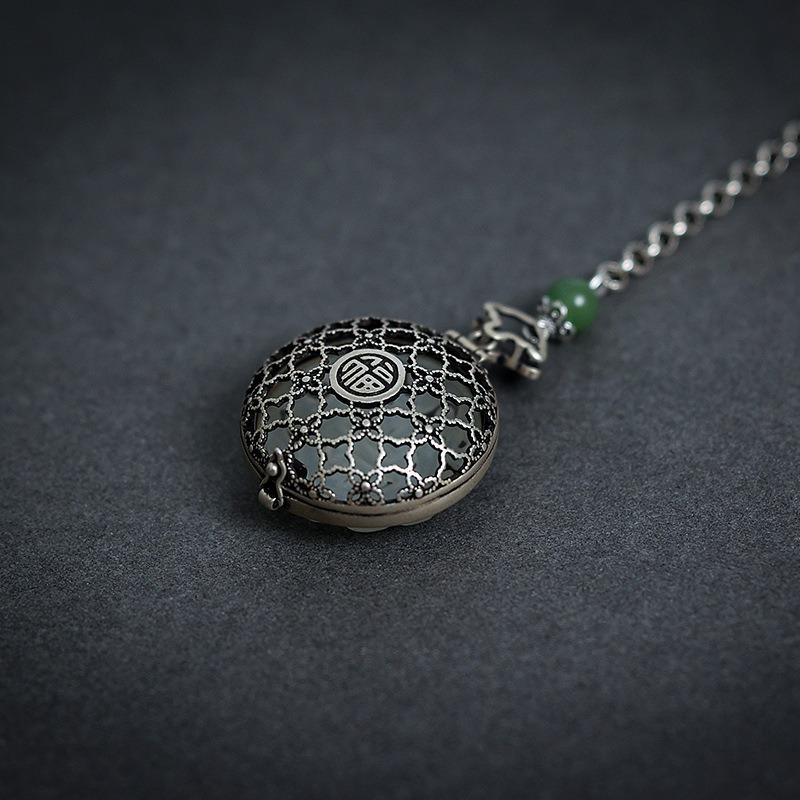 Винтажная длинная цепочка с кисточкой Ювелирные изделия Оригинальный натуральный хотанский нефрит Круглая подвеска с пуговицей Жуи Открывающиеся аксессуары для ханьфу