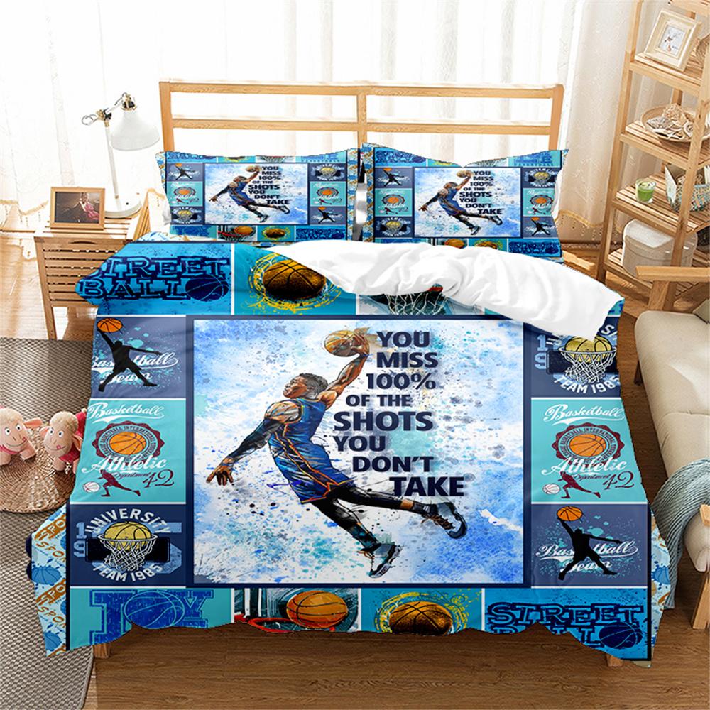 Комплект постельного белья на спортивную тематику для занятий йогой, баскетболом, софтболом, балетом, размер King Queen для детей, мальчиков и девочек, пододеяльник для спортсменов