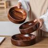 Solid Wood Bowl Walnut Boat Bowl Creative Wooden Salad Bowl Fruit Bowl Vintage Storage Home Kitchen Utensils