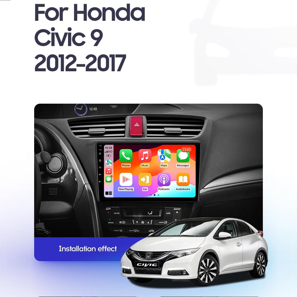 Android 14 интеллектуальный экран автомобильный радиоприемник мультимедиа видеоплеер для Honda Civic 9 FK FB 2012 - 2017 GPS Carplay Auto 4G+WIFI