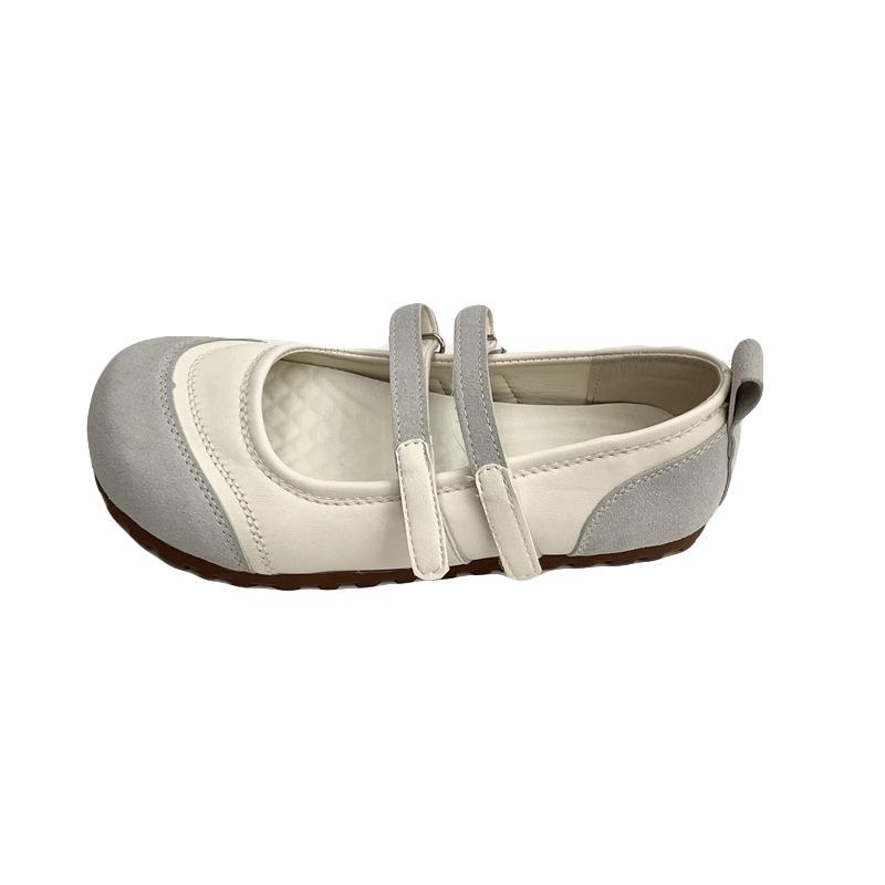 Оригинальная ретро-мода Xiaoxiangfeng повседневная обувь уродливые милые туфли 2024 весна литературная круглая голова мелкий рот липучки одинарные туфли