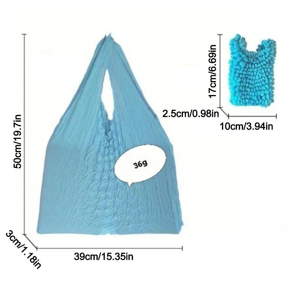 Portable Floral Pattern Bubble Bag Foldable Handheld Tote Bag Expandable Machine Washable Handbag for Travel
