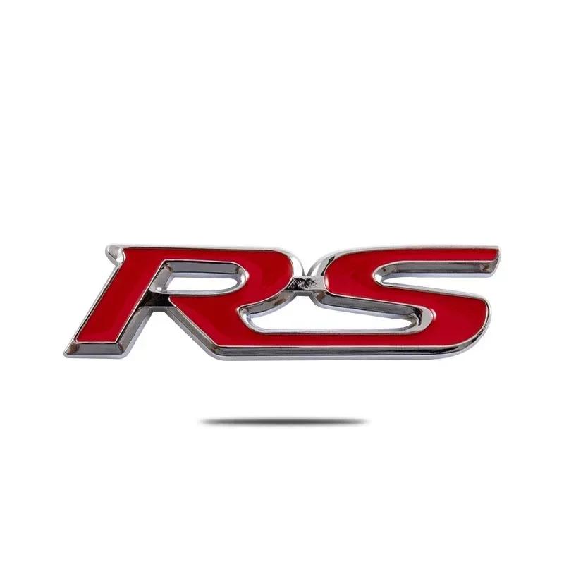 3D Metal RS Logo Emblem Rear Fender Trunk Badge Sticker For FIT Jazz Civic HRV Jade Front Grille Emblem Car Acceessories