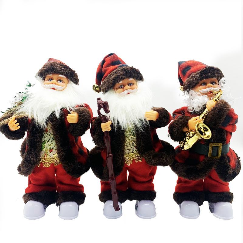 Танцующий Поющий Санта Рождественские Украшения Рождественская Игрушка Кукла Работающая от Батарейки Музыкальная Движущаяся Фигурка