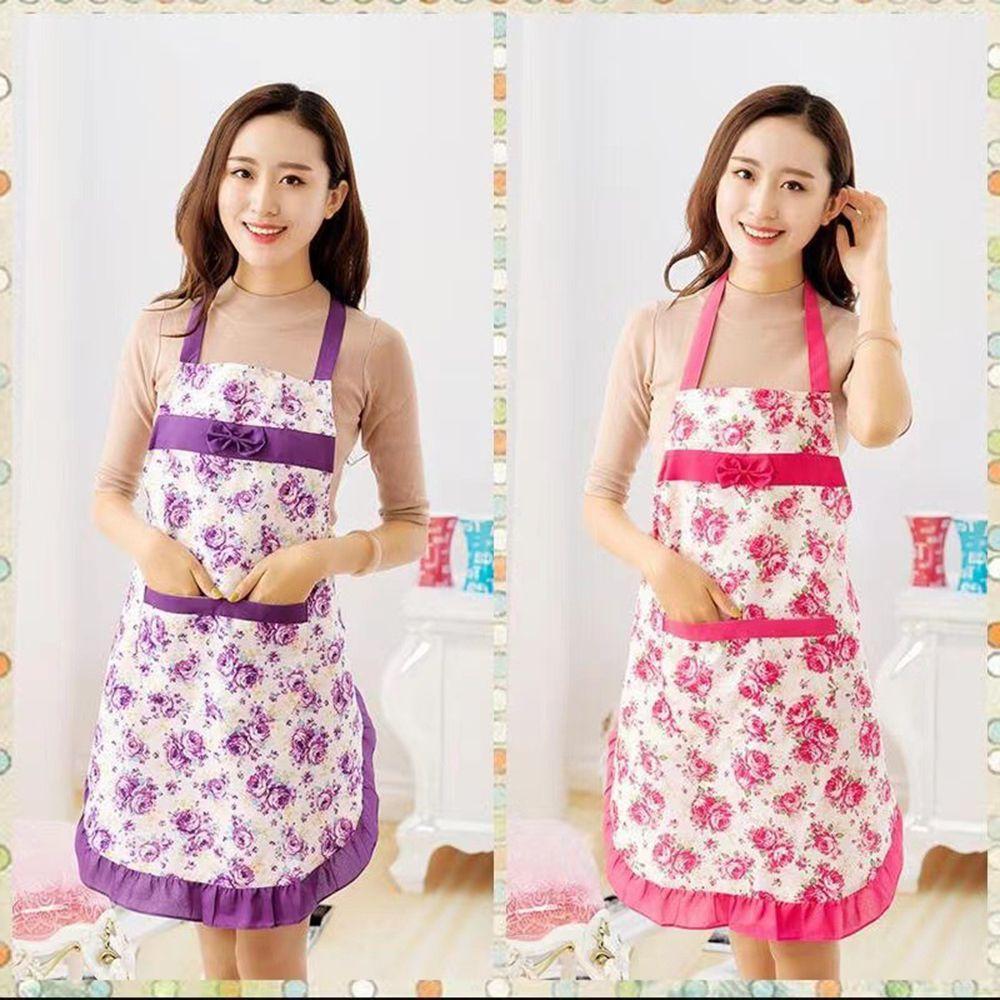 Lace Kitchen Waterproof Bib Female Floral Apron Cooking Bake