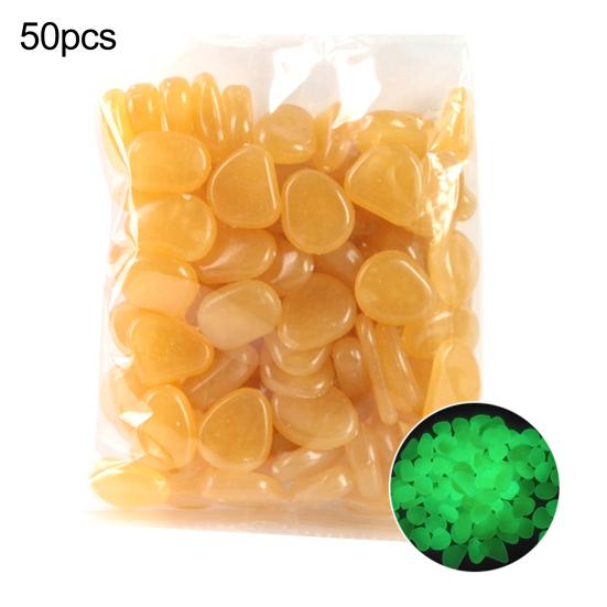 50Pcs Cobblestone Irregular Shape Eco-friendly Aquarium Decor Luminous Craft Glow Pebbles for Potting