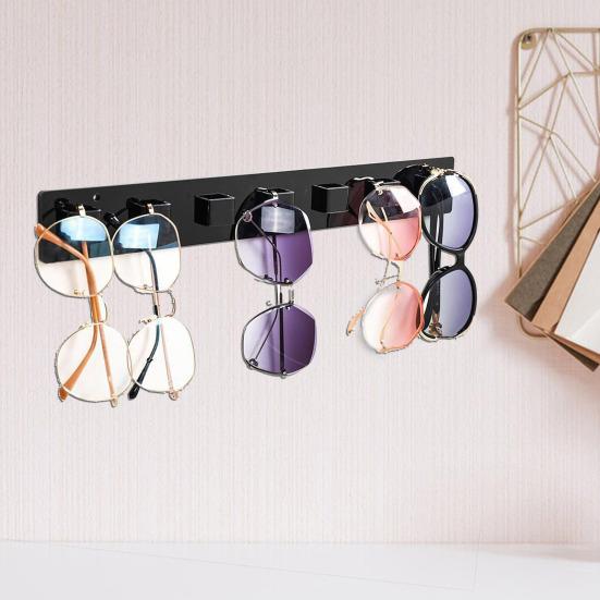 Настенный держатель для очков, органайзер для солнцезащитных очков, простая установка, экономящая место прозрачная акриловая стойка для хранения солнцезащитных очков