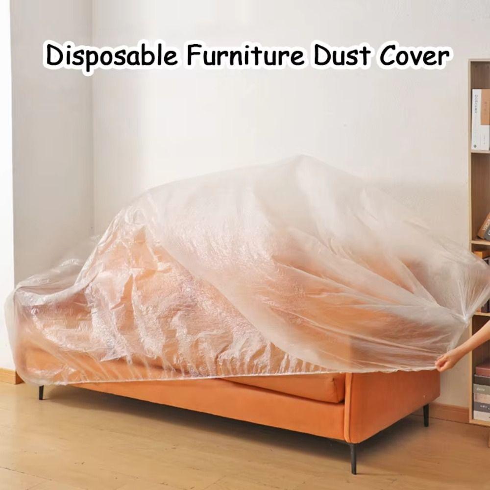 3Pcs Transparent Disposable Bed Dust Cover Waterproof Appliances Masking Film Wall Painting