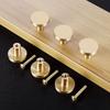 10pcs Golden Polished Metal Drawer Knobs, 20x25mm - Durable Single Hole Handles for Cabinets, Wardrobes & Dressers with Screws Included