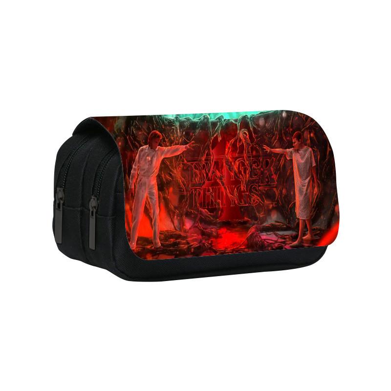 Двухслойная пенал-косметичка Stranger Things 4 большой вместимости для школьников и офисного использования