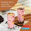 Cute Cupid Heart Pattern Travel Stainless Steel Insulated Coffee Tumbler Reusable Thermal Cup for Valentines Day Gift Office School Daily Use