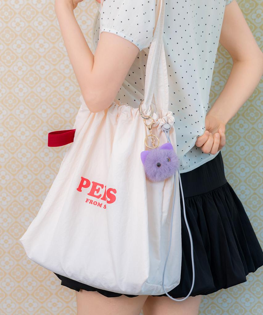 Облачная сумка на плечо Peeps (слоновая кость) Сумка через плечо на шнурке с брелоком