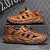 Fashion High Quality Man Sandals Fashion Mens Sandals Genuine Leather Summer Beach Slippers Male Non-Slip Soft Comfortable Outdoor Shoes
