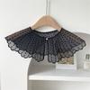 Fashion Lace Embroidered Pearl Shawl Casual Solid Color Fake Collar Detachable Collar Women Ladies Clothes Accessories