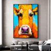 Abstract Colorful Cow Head Canvas Painting on The Wall Art Posters and Prints Modern Animal Pictures for Kids Room Home Decor No Frame