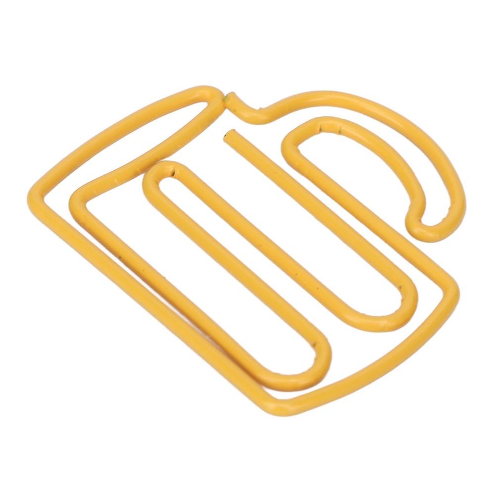 100Pcs Cup Shape Cute Paper Clips Plastic-coated Metal Office Clips Document Organization