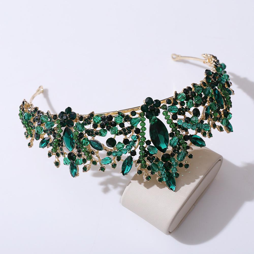 Новая свадебная корона ручной работы в корейском стиле, инкрустированная листьями, бриллиантами, головной убор ручной работы из сплава с хрустальными бусинами