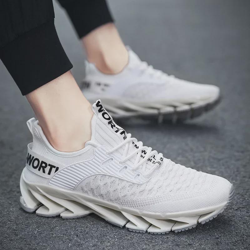 Осенние мужские модные дышащие повседневные туфли в стиле «летающий плетеный клинок» 2025 года