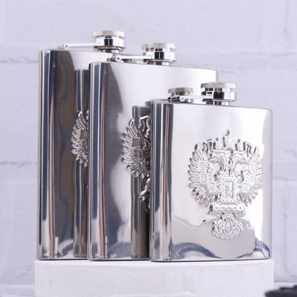 with Screw Cap Kettle Pot 304 Stainless Steel Liquor Pocket Portable Hip Flask
