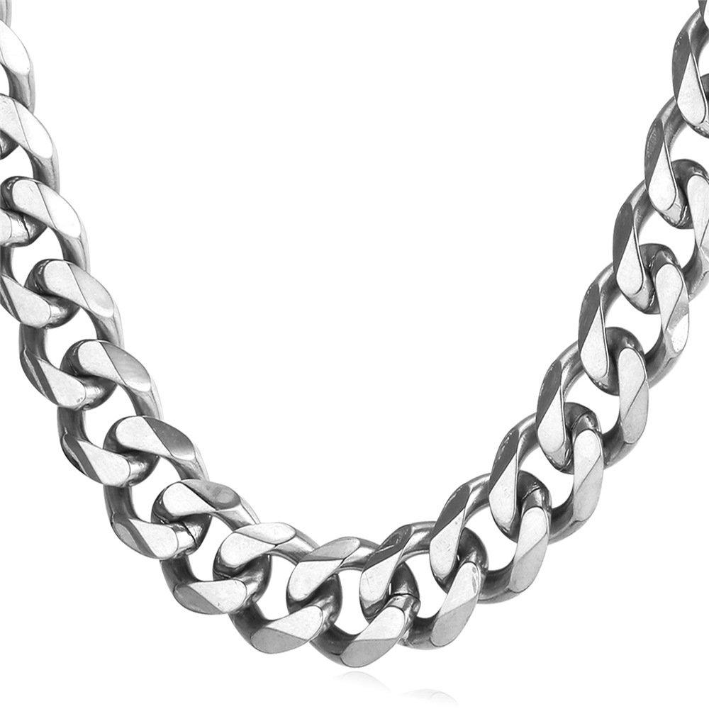 Necklace Stainless Steel Kihei Chain 12mm Extra Thick Long Chain Allergy Street Hip Hop Accessory [U7] Men's 45cm-75cm