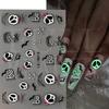 New Nail Stickers Ins Halloween Skeleton Ghost Spider Web Party Party Luminous Nail Stickers HMM