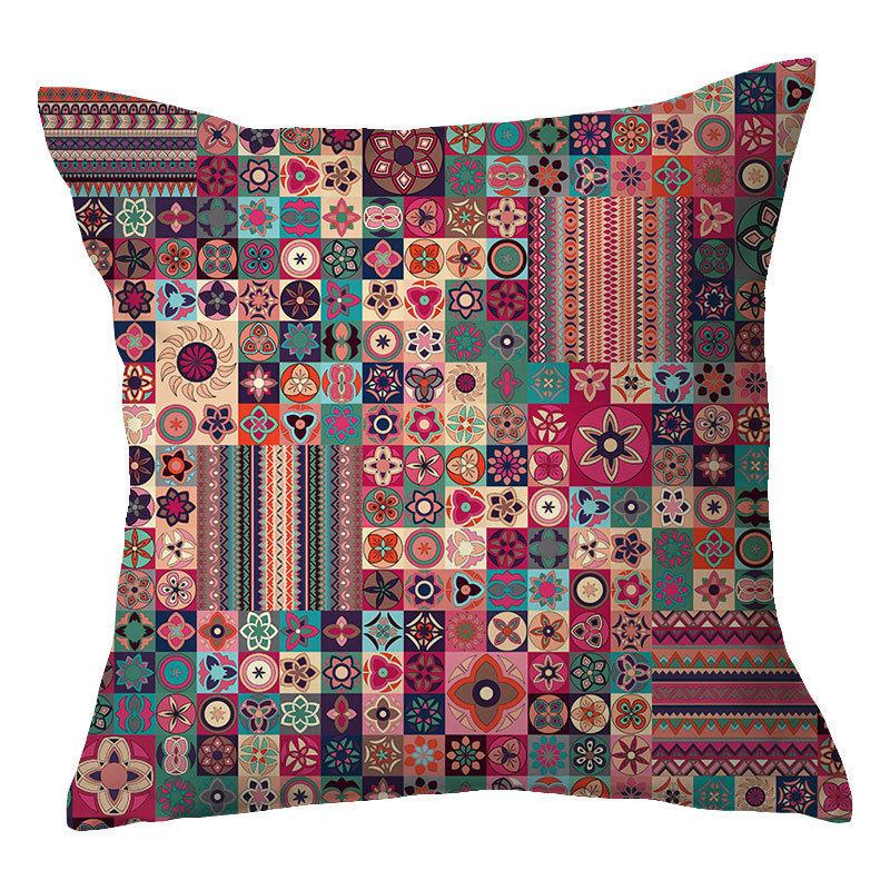 New Outdoor Blue Geometric Plush Pillow Cover Home Fabric Sofa Pillow Cushion Cover Design