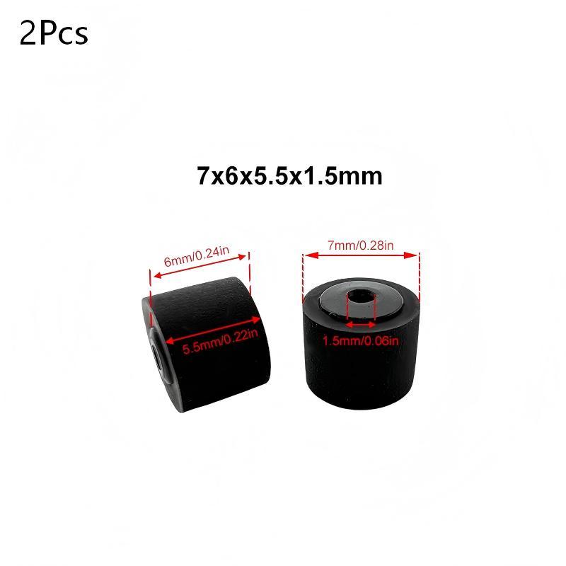 2Pcs 7X6X5.5X1.5Mm Pinch Roller Rubber Ring For Cassette Player Walkman Pressure Recorder Music Player Belt Wheel