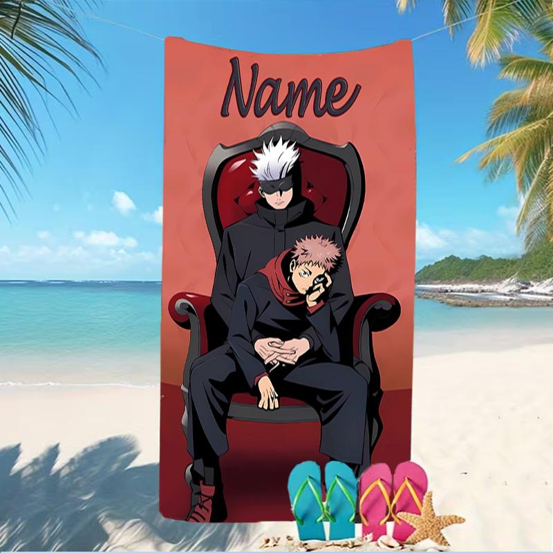 Customizable personalized beach towels Jujutsu Kaisen themed designs.Suitable for the beach, yoga, sports;ideal as beach accessories