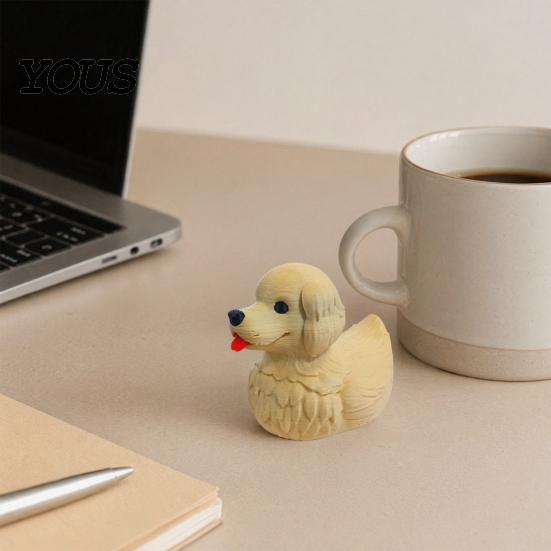 Милая Фигурка Щенка для Исцеления, Фигурка Щенка Утенка, 3D Печатное Украшение Ретривера, Статуэтка Собаки Декор для Дома, Подарок для Любителей, Прочное Украшение для Рабочего Стола