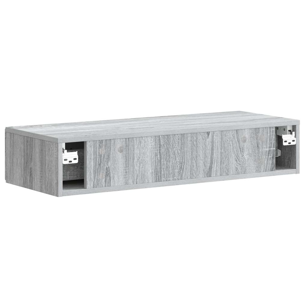 Wall Mounted Side Table Grey Sonoma 87.5 x 34.5 x 17 cm