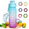 Бутылка 1 литр, обновленный набор бутылок для воды с 6 капсулами через соломинку, без сахара, бесплатная бутылка для воды на открытом воздухе