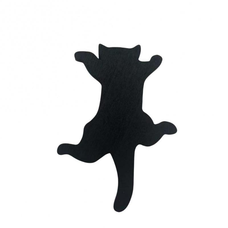 Cute Wooden Door Frame Decor, Farmhouse Black Cat Silhouette Hanging Ornament, Home Doorway Wall Art Decoration