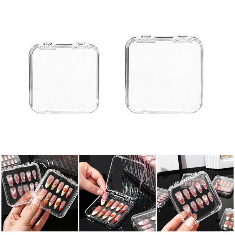 10Pcs Clear Press On Nail Organizer Case For Nail Art Business And Salon Storage False Nail Display Acrylic Box