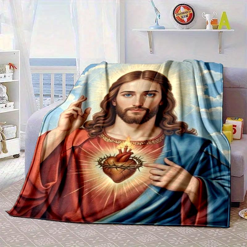 Sacred Heart Of Jesus Blanket Flannel Blanket Throw Blanket Sofa Cover Blanket Soft Premium Blanket Picnic Blanket Tv Blanket Gifts