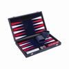 Backgammon Luxe 15 Pouces Similicuir Bleu Foncé – Jeu de Société Stratégie Adulte – Coffret Complet 47,4 x 38,6 cm