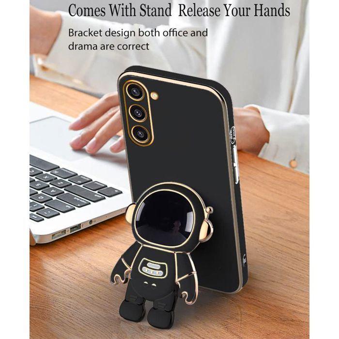 Coque pour Xiaomi 14T, Protection Silicone Souple avec Support Astronaute Réglable - Noir