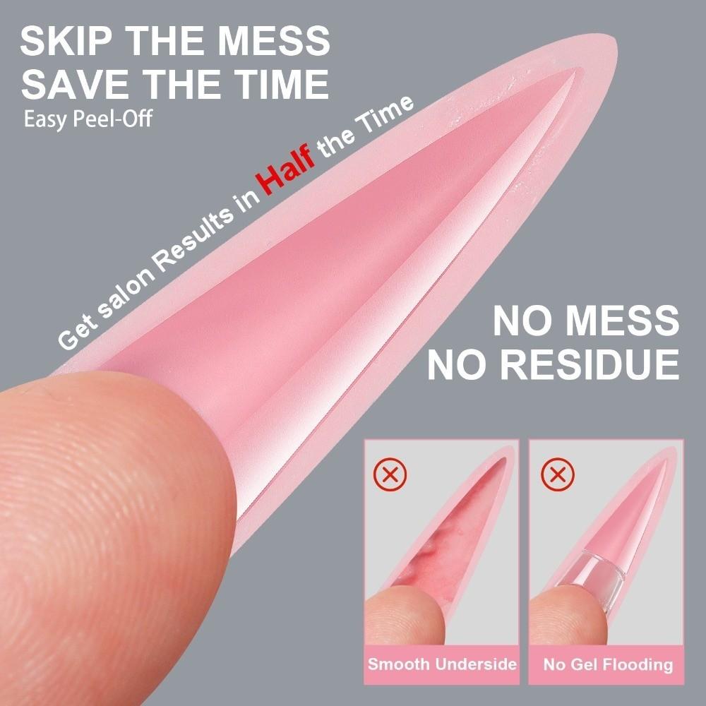256Pcs/Box DIY Nail Sandwich Dual Form Transparent Tips Nail Extension Form New Nail Tips