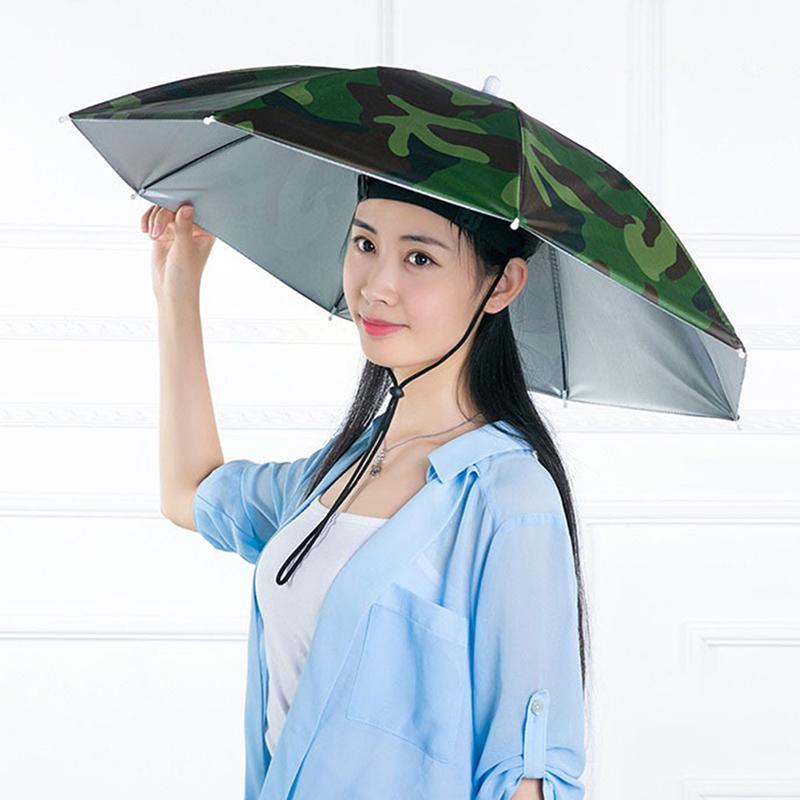 Fishingumbrella Hat Folding Umbrella Cap Camping Fishing Hiking Festival Outdoor