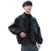 Leather Leather PU Leather Cool Solid Cold Business Style D.IIZOO Men's Jacket, Rider's Jacket, Coat, Jacket, Zip-Up Outerwear, Blouson, Color,